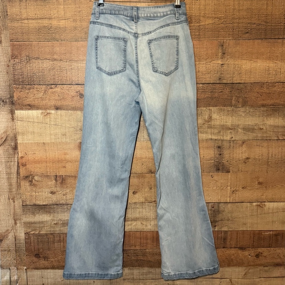 Bella Dahl Side Slit Jeans Ocean Mist size 28 Wide Leg Boho Coastal Chic - Picture 4 of 12
